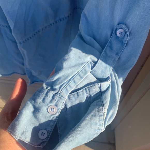 en elly button down two tone shirt women’s size M - Picture 5 of 5